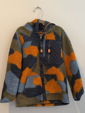 Fatface Zip Up Fleece - Camo Print - Size 7/8